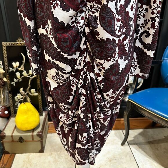 ELOQUII Paisley Long Sleeve Stretch Jersey Dress Size 18 - Picture 10 of 16